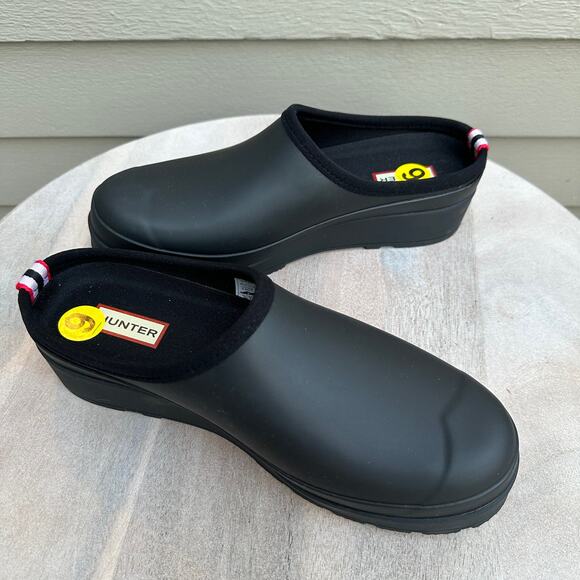 New Hunter Original Play Womens Size 9 Black Clogs Rubber Waterproof Slip On New - Picture 4 of 12